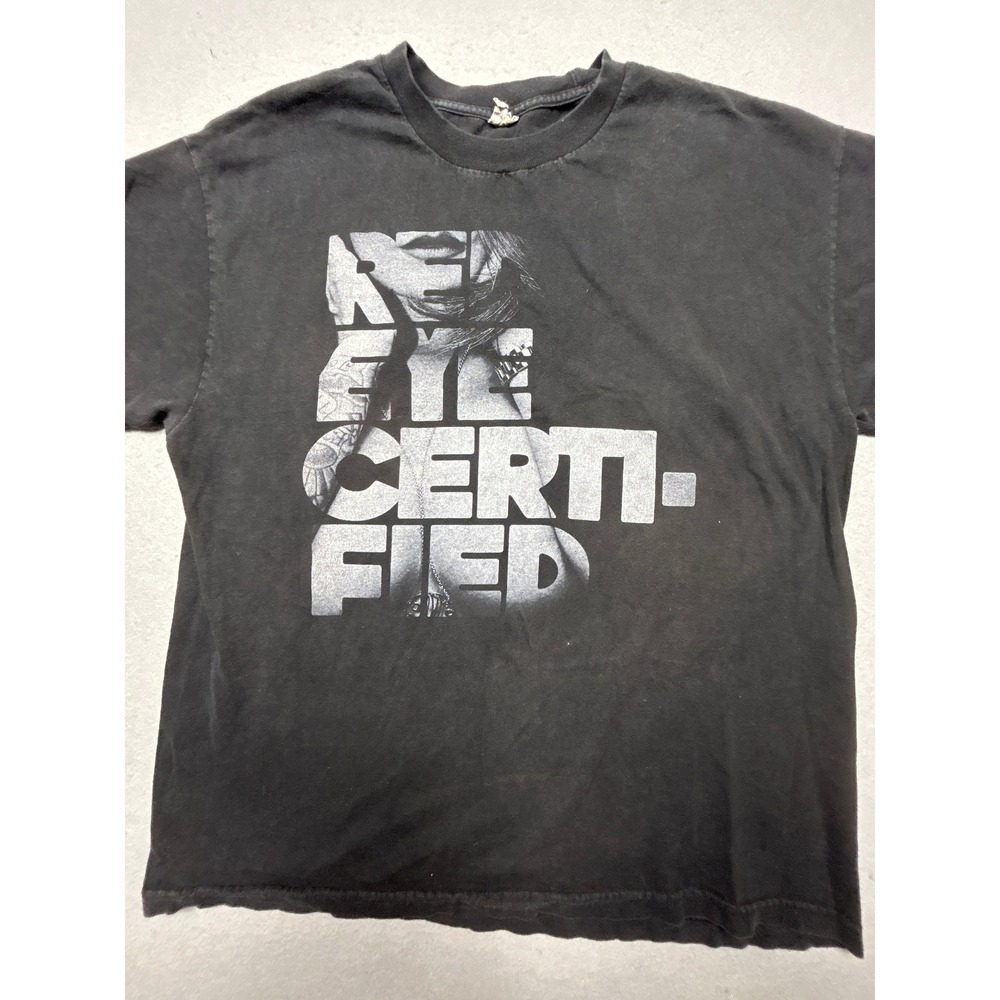 Real Eye Certified T-Shirt 100% Cotton Black Graphic XL Mens